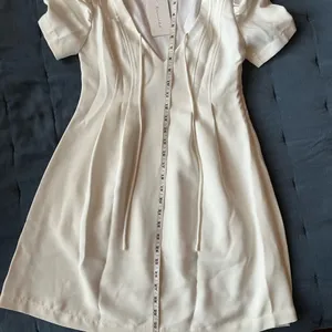 Line & Dot white dress with puffy sleeves thumbnail 5