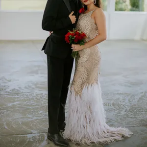 Sherri Hill Nude Beaded Prom Dress thumbnail 2