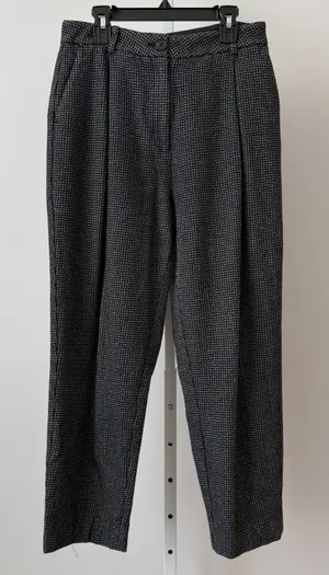 AllSaints Mara Puppytooth Trousers Grey Black Houndstooth Wool Blend Womens 8‎ thumbnail 1