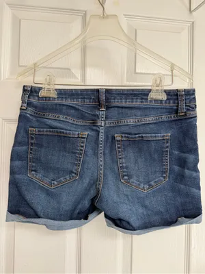 a.n.a Dark Blue Rolled Hem Denim Shorts thumbnail 2
