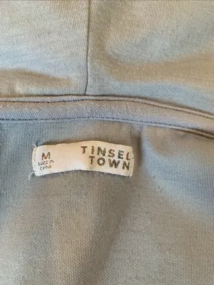Tinsel Town Junior Women’s Medium Light Blue Cropped Full Zip Hoodie Sweatshirt thumbnail 5