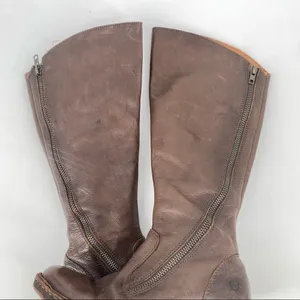 Born Women’s Dark Brown Leather Full Zip Riding Boots‎ Size 6 flannel lined thumbnail 4