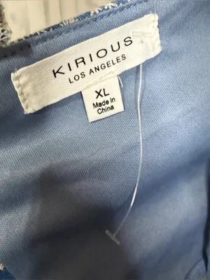 NWT‎ KIRIOUS Cottagecore Embroidered Ruffle Tie Back Crop Top, XL thumbnail 6