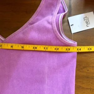 Purple ribbed tank‎ Size L NEW thumbnail 7