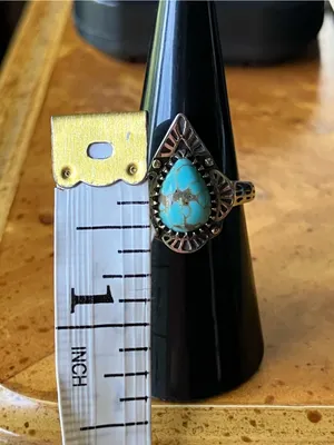 Natural Blue Moon Turquoise Sterling Silver Ring Size 7 thumbnail 6