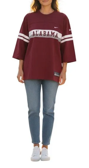 Nike Alabama Crimson Tide jersey style varsity T-shirt small thumbnail 1