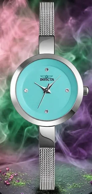 Invicta Angel Lady Dainty Teal Tiffany Blue with Diamond indices Silver 26MM thumbnail 1