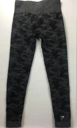 GYMSHARK Camouflage Gray-Black Leggings Stretchy Sporty Sexy Size small thumbnail 3