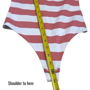 Aritzia Babaton White Pink Striped Short Sleeve Bodysuit‎ Feminine Festival Feminine XS thumbnail 14