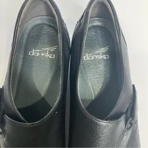 Dansko Franny‎ black leather slip on shoes loafers women's size 40 professional thumbnail 4