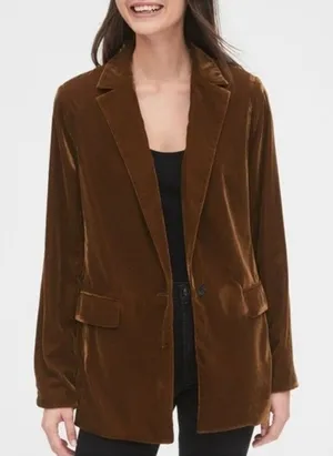 Gap velvet‎ bronze gold blazer thumbnail 1