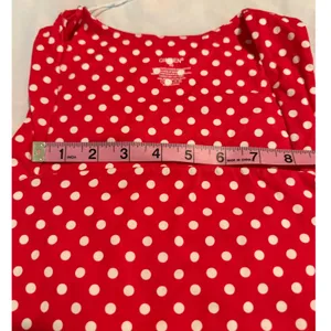 QINSEN Womens Red White Polka Dot Tank Top Scoop Neck Stretch XS thumbnail 4