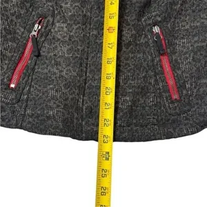 We The Free Moto Jacket‎ Leopard Print Red Trim Pockets Full Zip Size 2 thumbnail 5