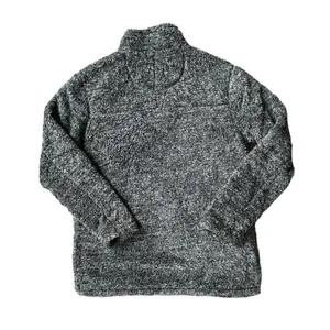 Alpine Sherpa women's M gray quarter zip pullover long sleeve zip up collared thumbnail 6