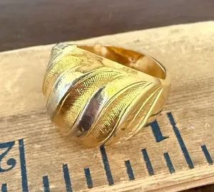 Vintage Gold Silver Tone Ring Size 6.75 thumbnail 1