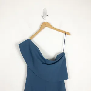 Likely Driggs Strapless Cocktail Dress Size 8 Knee Length One Shoulder Blue thumbnail 12