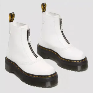 DR. MARTENS Jetta Zipped Sendal Leather Platform Boots in White Size 38 EU 7 US thumbnail 2