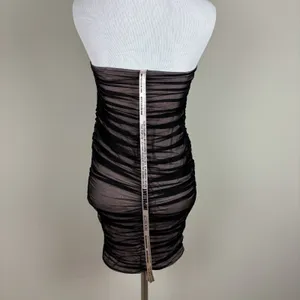 House Of‎ CB London Dress Small Black Strapless Mini Bodycon Cocktail Whimsigoth thumbnail 6
