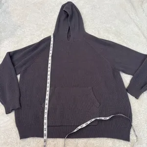 Edikted Women's Wynter Oversized Ribbed Hoodie Gray Sz M College Casual Preppy thumbnail 4