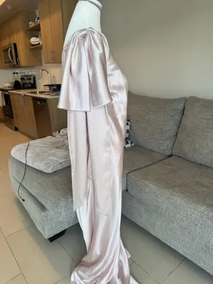 Azazie Pink One Shoulder Dress thumbnail 4