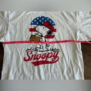 NWOT | Snoopy Patriotic Tee | Baseball | L White Size L thumbnail 4