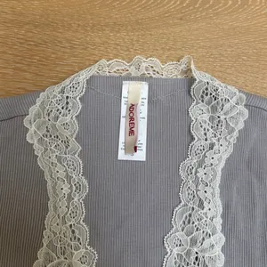 Adore Me Wrap Top Ribbed Ballet Size S Gray thumbnail 2