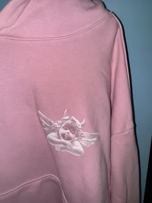 Boys Lie Hoodie No Smoke Without Fire Baby Pink thumbnail 5