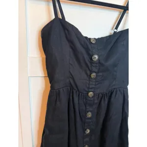 Reformation Tori Black Linen Midi Dress thumbnail 8
