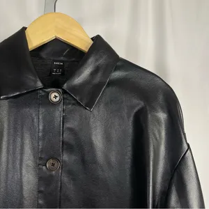 SHEIN Small Faux Leather Button Jacket Retro Classic Classy City Style Collared thumbnail 7