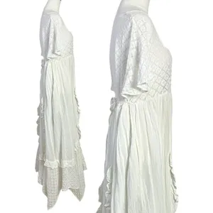 Free People Ethereal Bohemian Cottage Bring The Romance Maxi Dress White Medium thumbnail 6