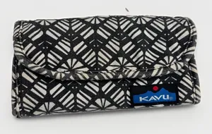 KAVU Wallet Big Spender Trifold Canvas Black/White With Black Inner Lining thumbnail 1