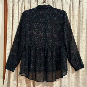 Torrid Long Sleeve Sheer Peplum Blouse thumbnail 6