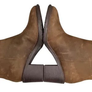 Clarks Scene Zip Ankle Boots Womens 8 Brown Waxy Leather Block Heel Rustic Chic thumbnail 5