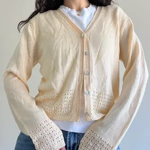 Liz Claiborne Yellow Cream Cardigan 90s thumbnail 1