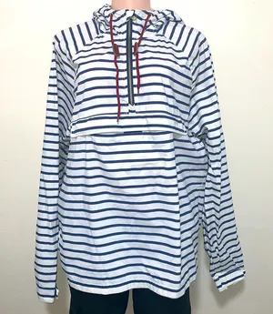Old Navy striped hooded jacket lightweight rain woman size XL thumbnail 1