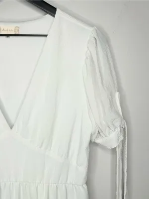 Altar'd State White Tiered Mini Dress Size L thumbnail 4