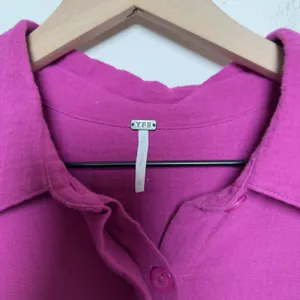 Young Fabulous and Broke‎ Women Cotton Gauze Shirt Dress Small Magenta Lagenlook thumbnail 3