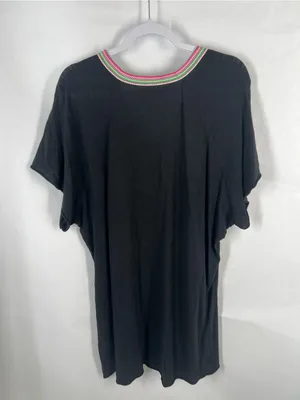 Pitusa Pima Mini Abaya Black Inca Trim Dress Swim Cover Up Standard thumbnail 10