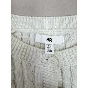 BP Cardigan Sweater Womens Size XS Ivory Cropped Cable Knit Button-Front thumbnail 5
