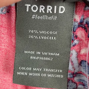 NEW Torrid High-Rise Pull-On Wide-Leg Pant Lollipop Print Size 1 Bohemian Floral thumbnail 8