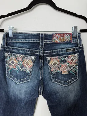 Miss Me Women's Embellished Bling Multicolor Signature Straight Dark Wash 27 thumbnail 2
