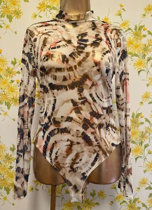 Long sleeve mesh bodysuit size M Size M thumbnail 3