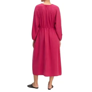 Everlane Tencel Gathered Maxi Dress L Pink Button Modest Oversized Quiet Luxury‎ thumbnail 6