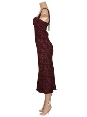 REFORMATION Tancy Midi Dress, French Kiss Black/Red, 0 (US) thumbnail 5