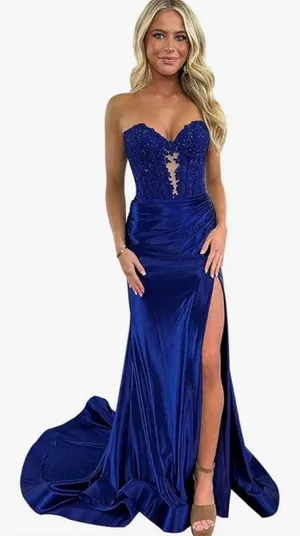 Amazon Blue Prom Dress thumbnail 1