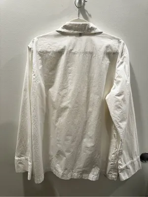Skims White Poplin Sleep 100% Cotton Button Up Shirt Size Large thumbnail 6