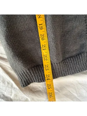 Women’s Cardigan Button Up Blue and Dark Grey Sweater Size M #260207 thumbnail 3