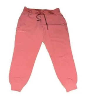 FIGS Women's Zamora High-Rise Jogger Scrub Pants Pulmonary Pink FIGS Zamora jogger scrub pants in Pulmonary Pink. High-rise waist with drawstring. Jogger cut with zippered cargo pocket. Pre-owned with no visible wear. thumbnail 1