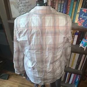 Carhartt pink plaid flannel western cowboycore S button down shirt thumbnail 2