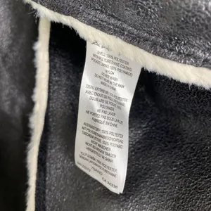 FC Jeans Women Faux Fur Lined Moto‎ Jacket Black Cream Sz 6 Sherpa Vegan Leather thumbnail 6